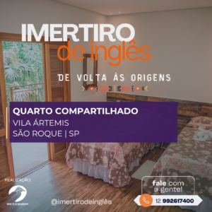 Imertiro + Hospedagem - De volta às Origens (quarto compartilhado) - São Roque - SP