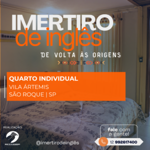 Imertiro + Hospedagem De Volta as Origens (quarto individual) - São Roque - SP