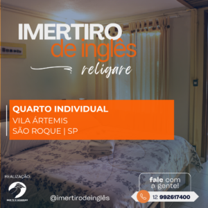 Imertiro + Hospedagem Religare (quarto individual) - São Roque - SP