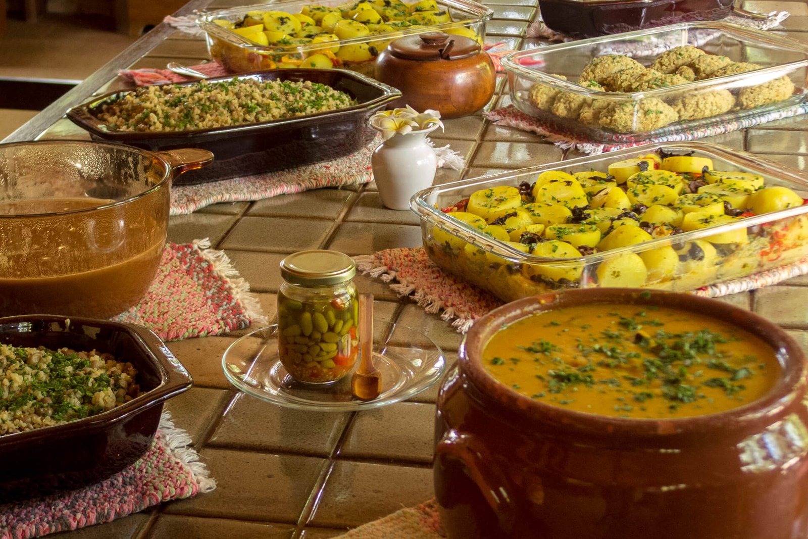 Almoço ovo-lacto-vegetariano